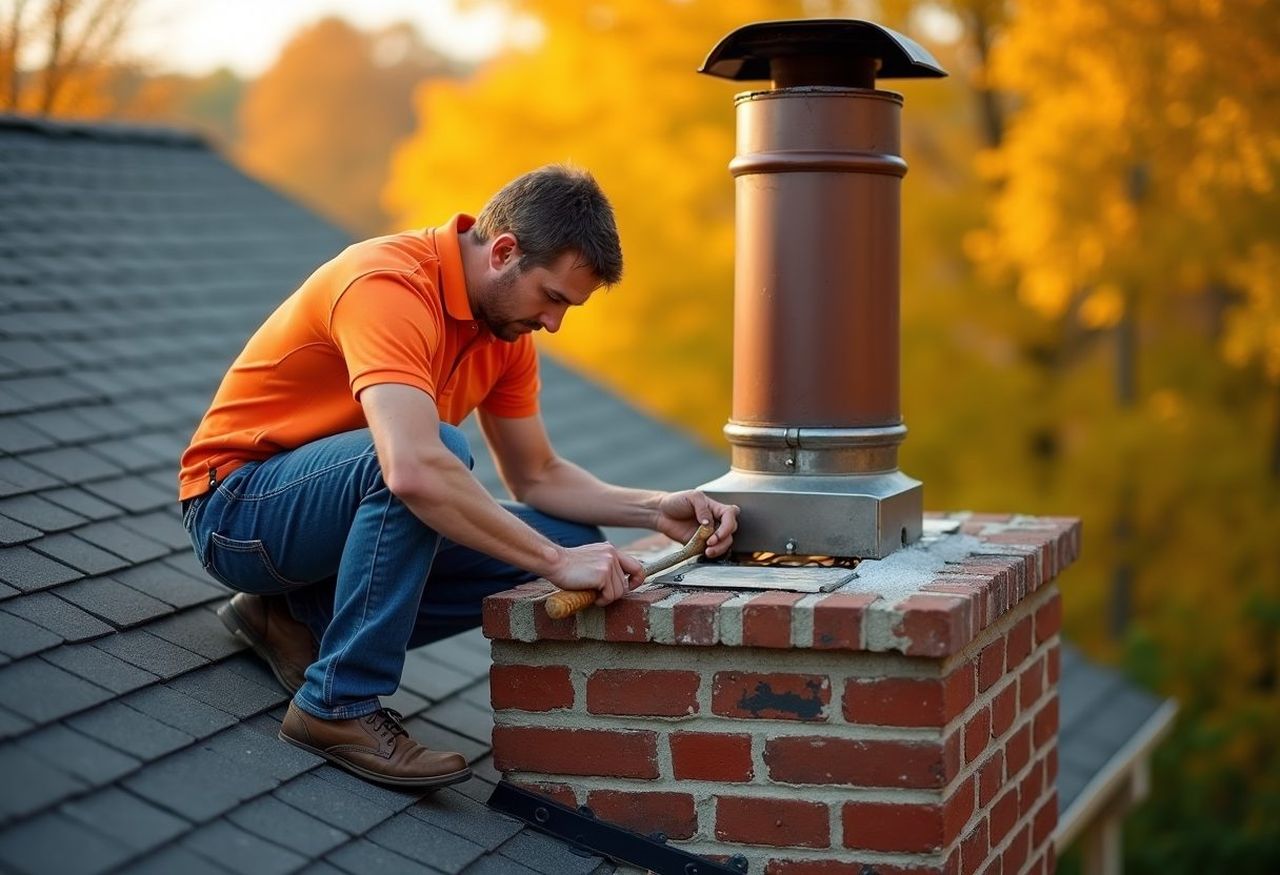 Noble Chimney Solutions chimney technician at work